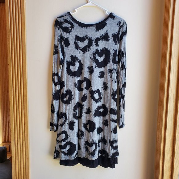 Kensie Gray/Black V-Neck Mini-Dress Size Medium - Picture 13 of 16